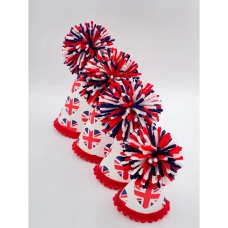 Union Jack White - Pup Party Hats
